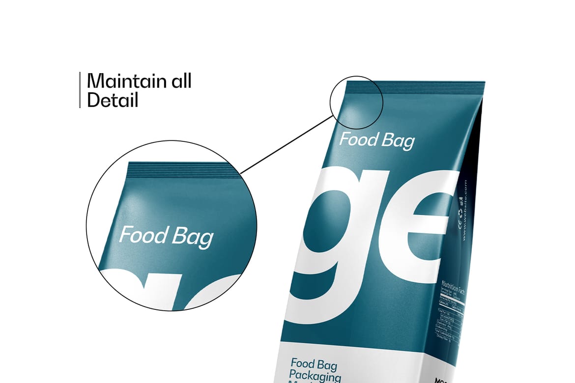 Food or Coffee Pouch Bag Mockup