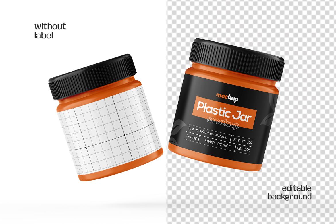 Plastic Jar Mockup For Supplement