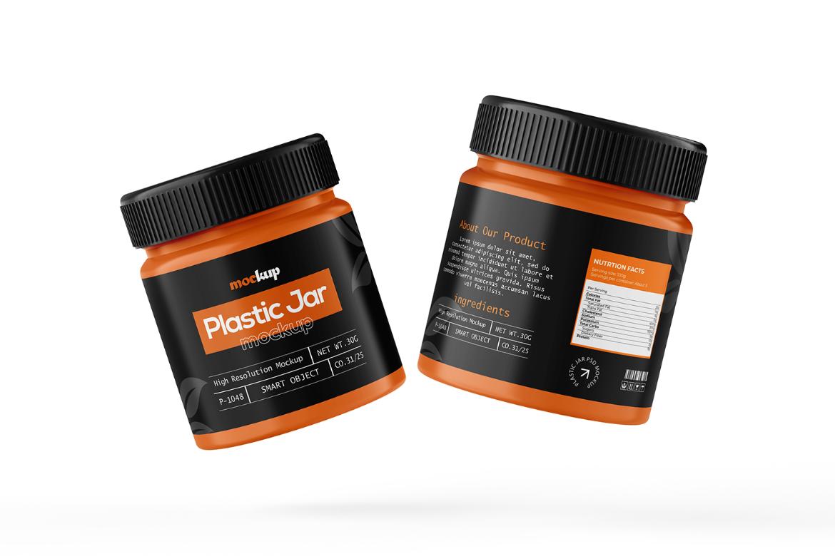 Plastic Jar Mockup For Supplement
