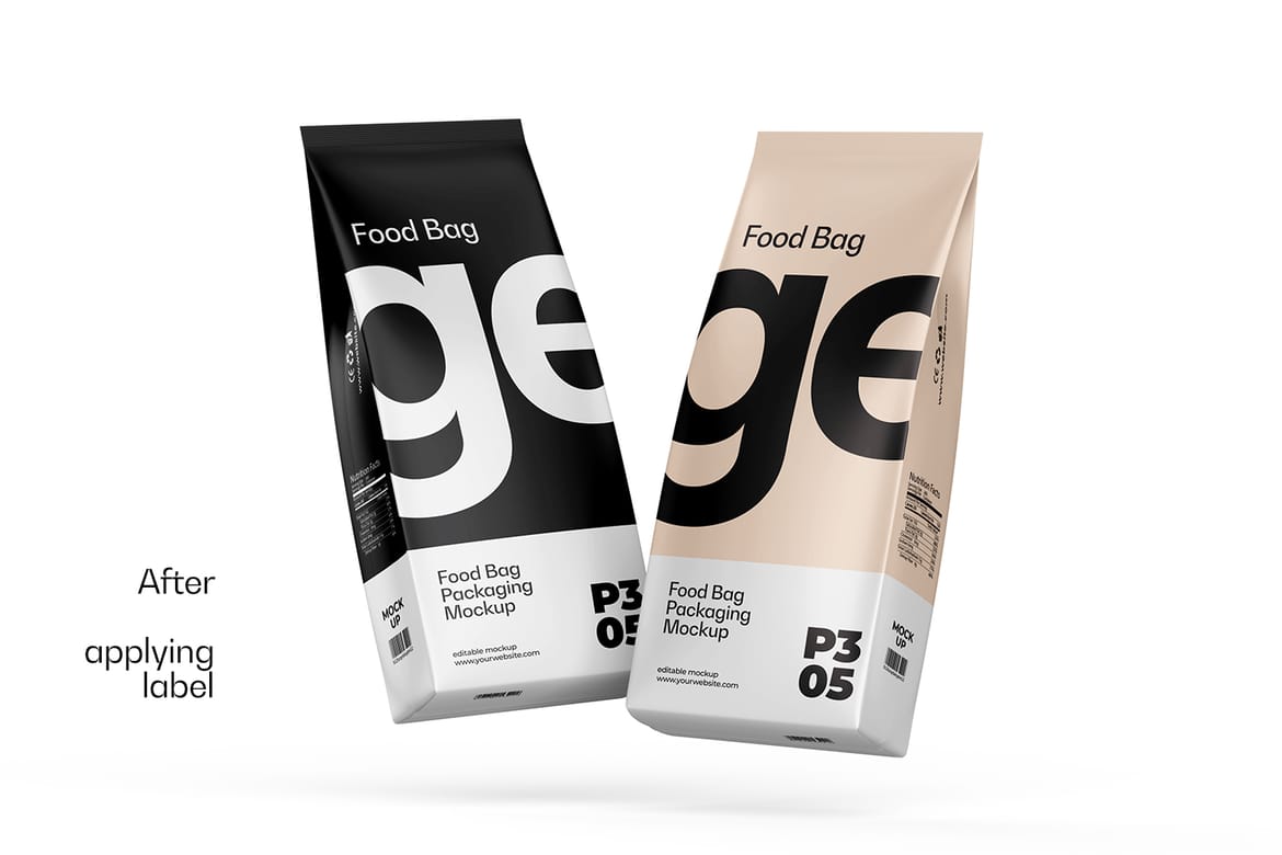 Food or Coffee Pouch Bag Mockup