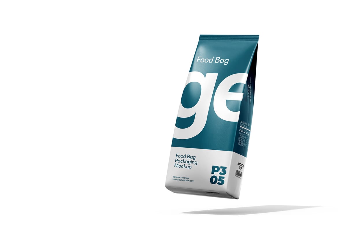 Food or Coffee Pouch Bag Mockup