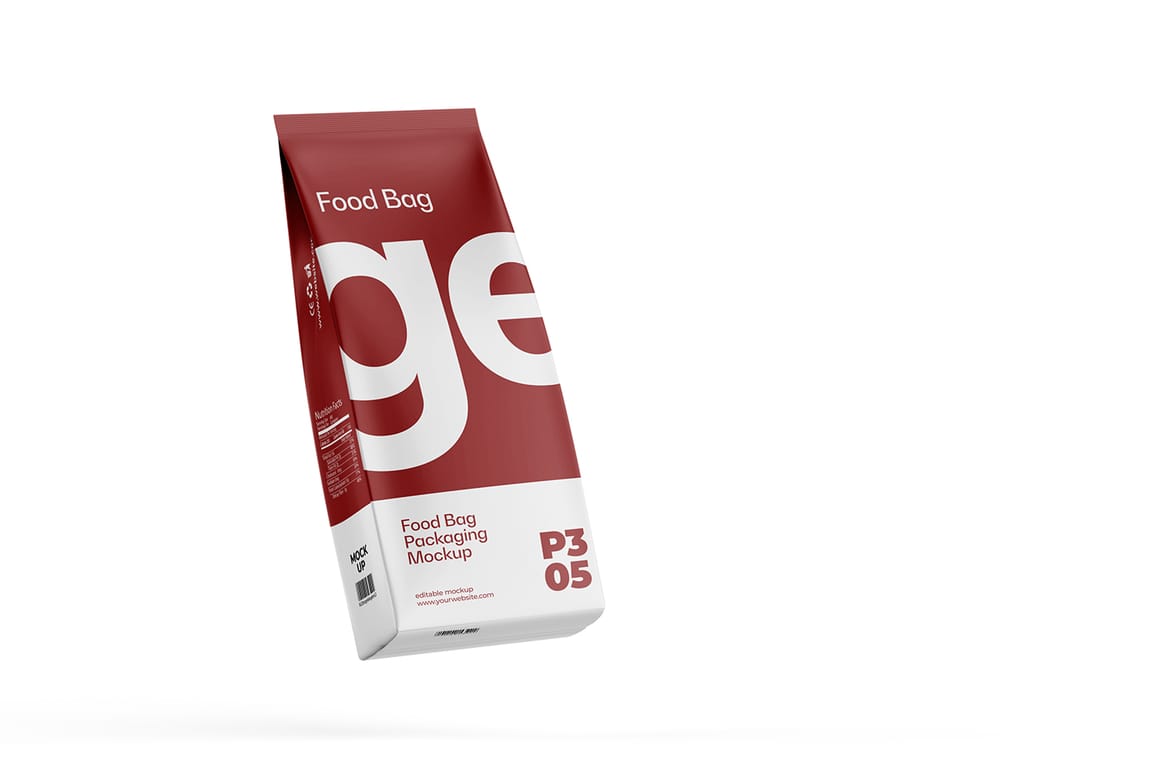 Food or Coffee Pouch Bag Mockup