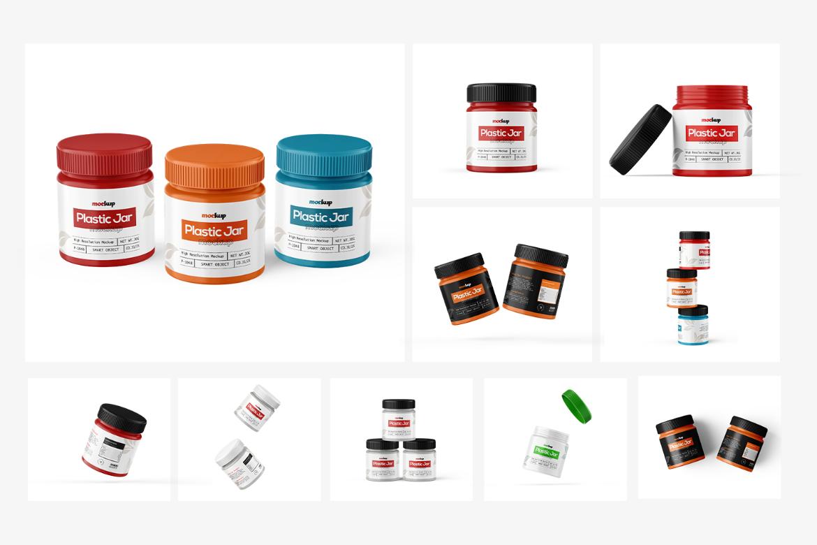 Plastic Jar Mockup For Supplement