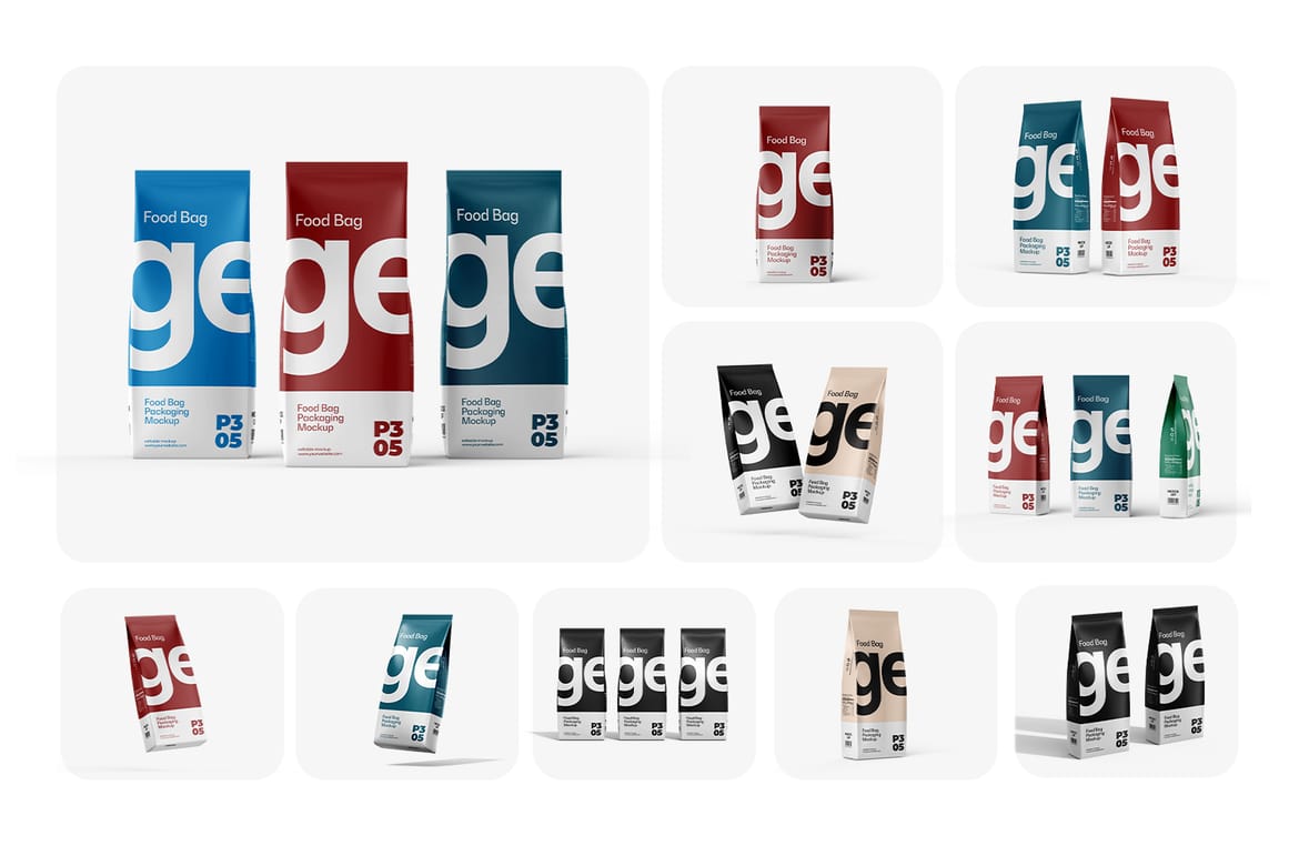 Food or Coffee Pouch Bag Mockup