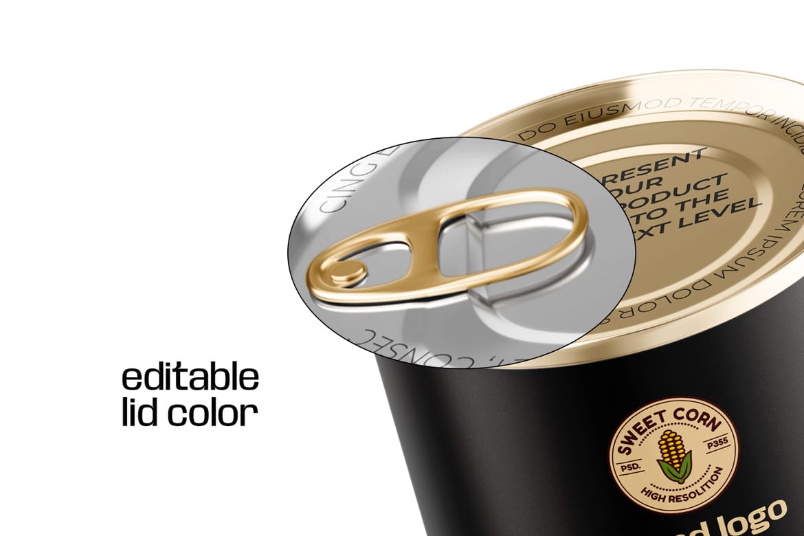 Tin Food Can Packaging Mockup