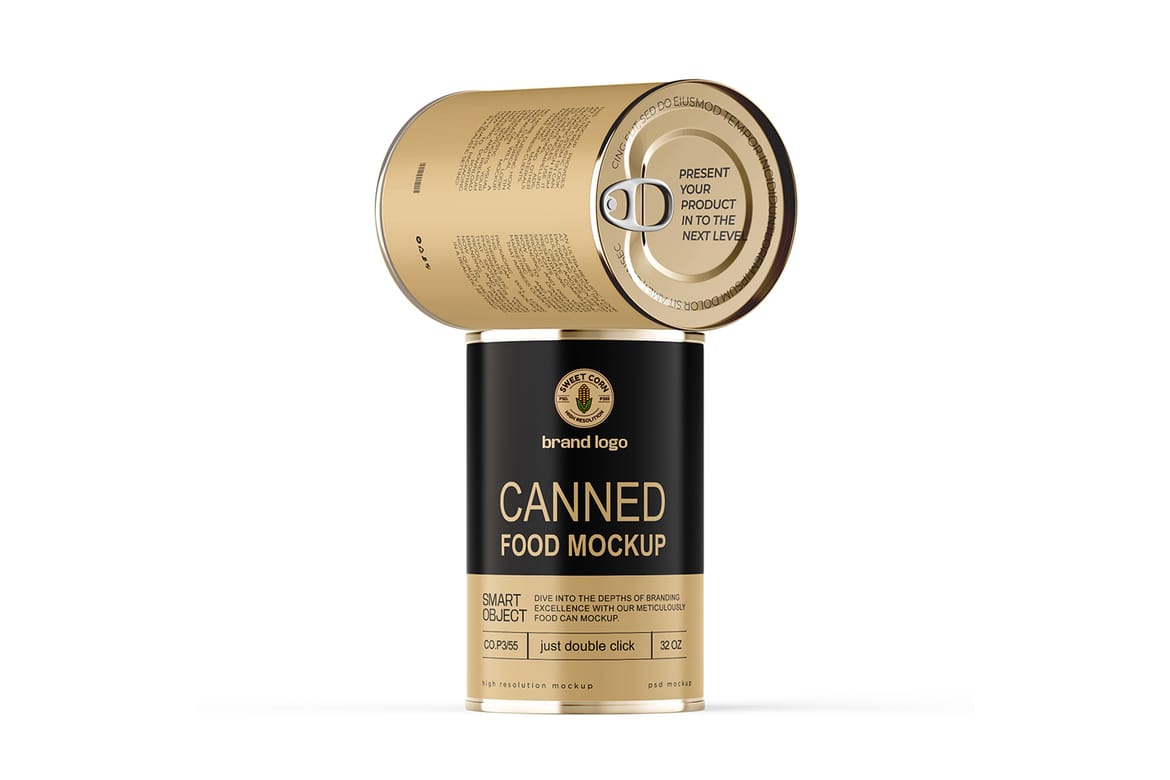 Tin Food Can Packaging Mockup