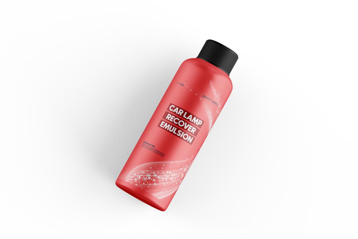 Car Headlight Cleaner Bottle PSD Mockup