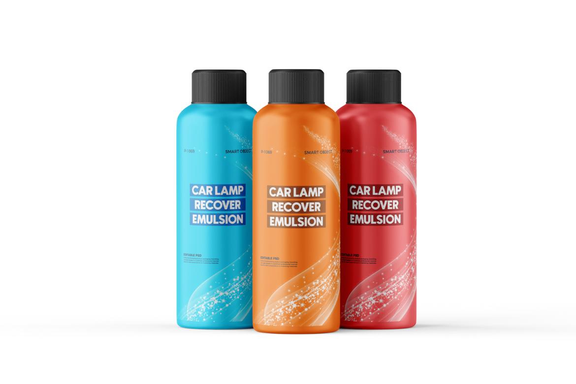 Car Headlight Cleaner Bottle PSD Mockup