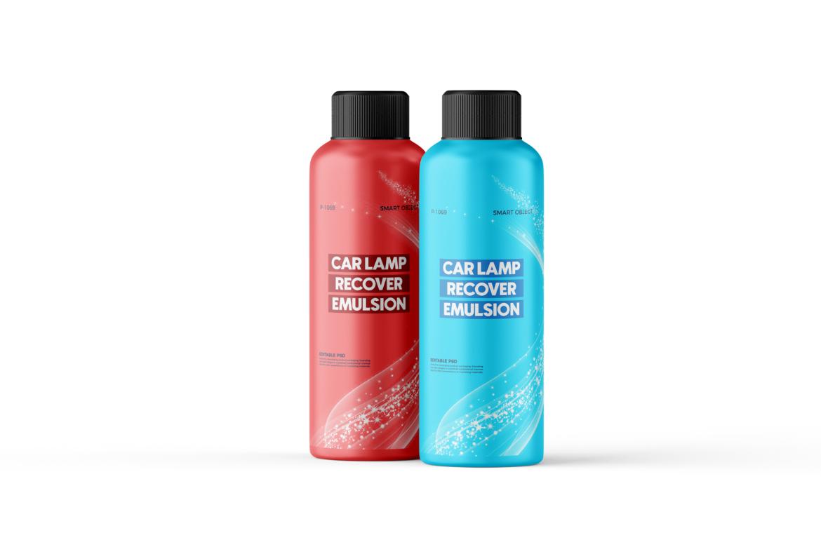 Car Headlight Cleaner Bottle PSD Mockup