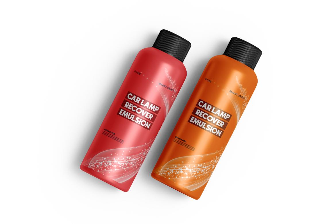 Car Headlight Cleaner Bottle PSD Mockup