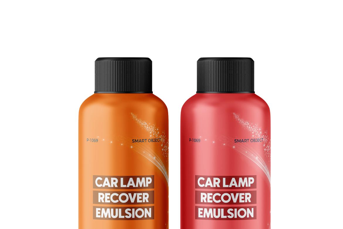 Car Headlight Cleaner Bottle PSD Mockup