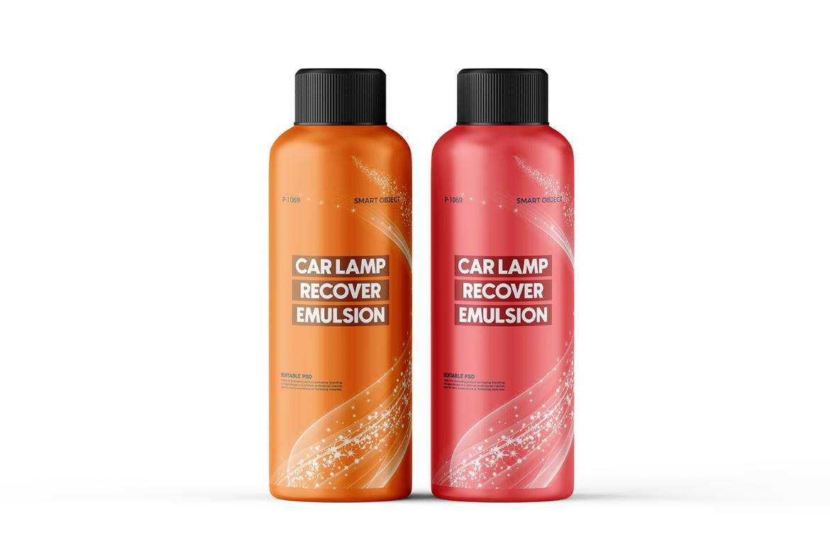 Car Headlight Cleaner Bottle PSD Mockup
