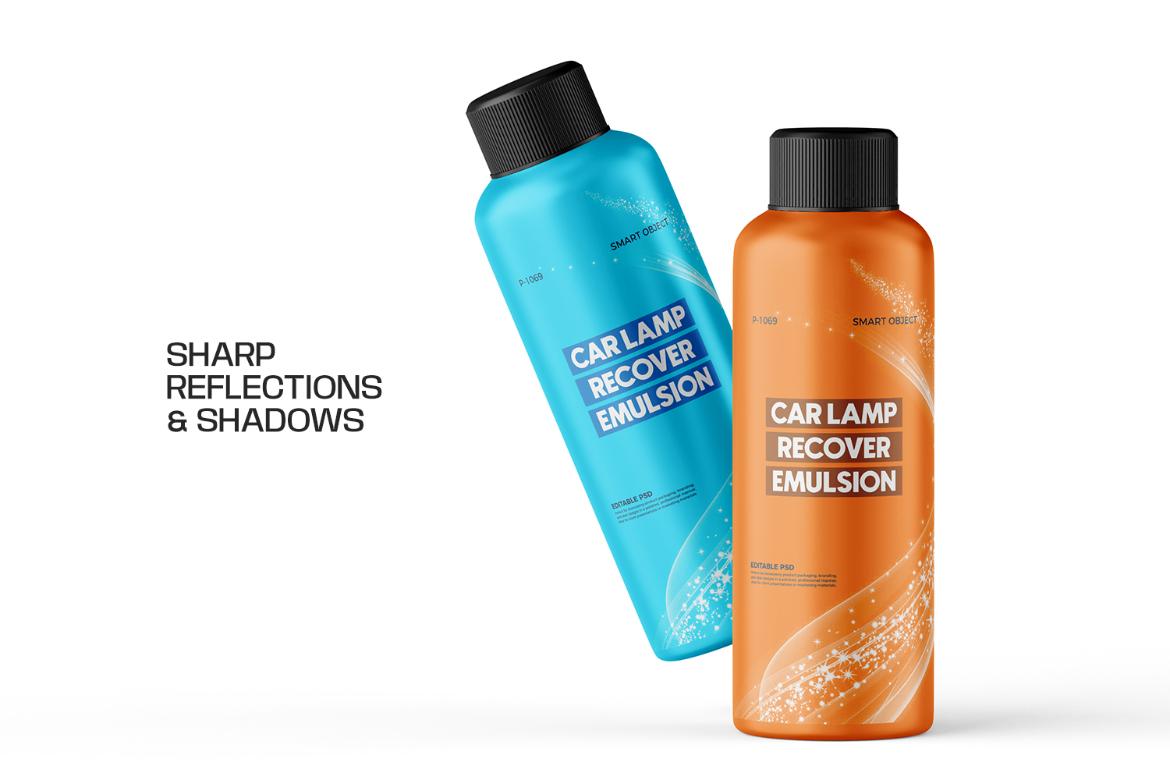 Car Headlight Cleaner Bottle PSD Mockup