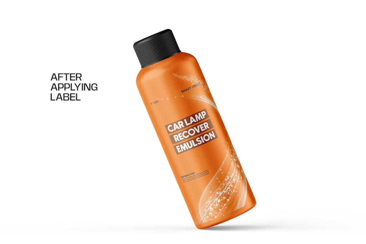 Car Headlight Cleaner Bottle PSD Mockup