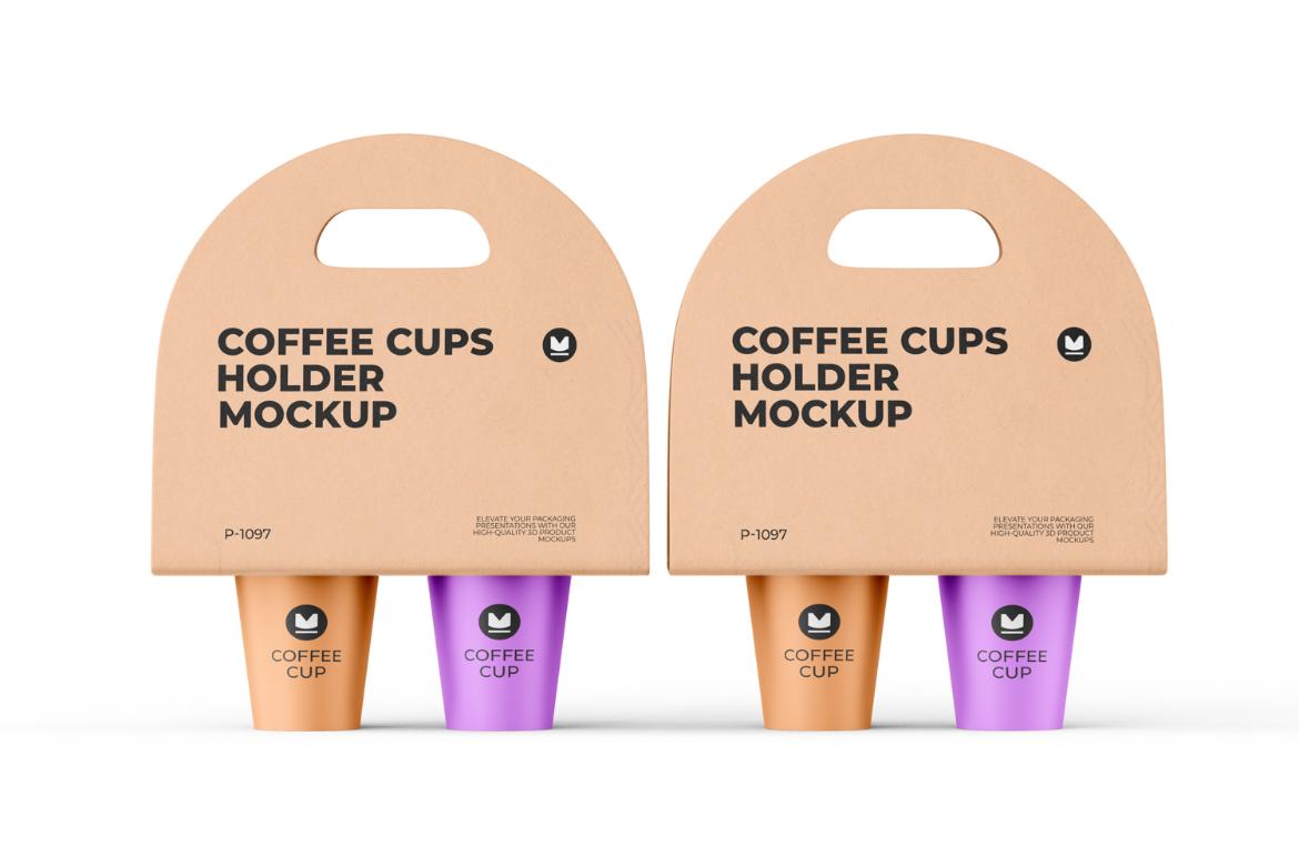 Coffee Cups Holder Mockup