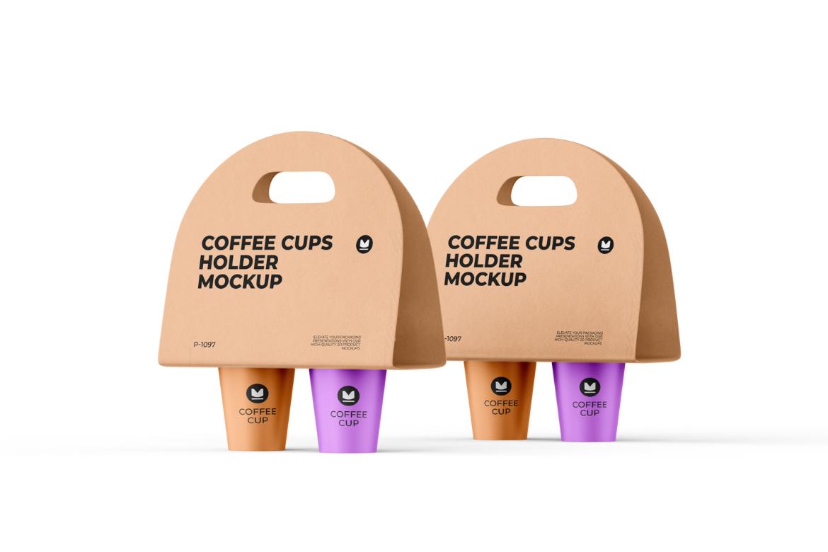 Coffee Cups Holder Mockup