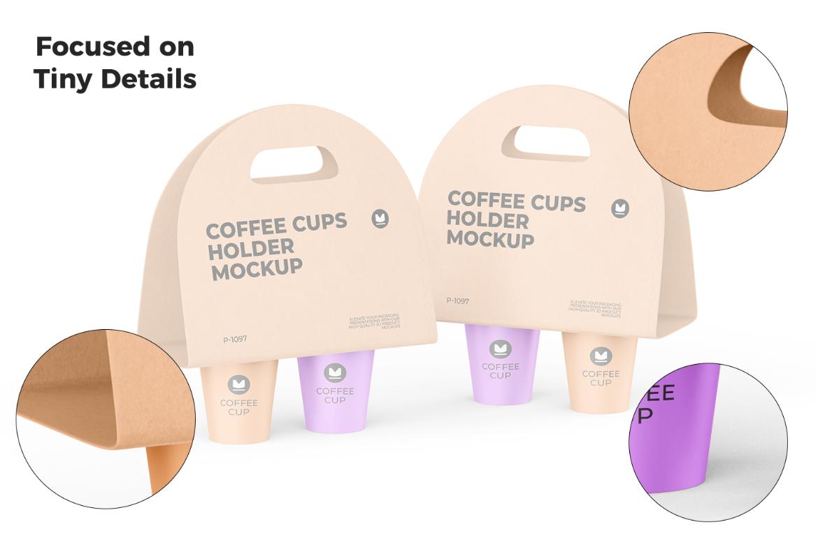 Coffee Cups Holder Mockup