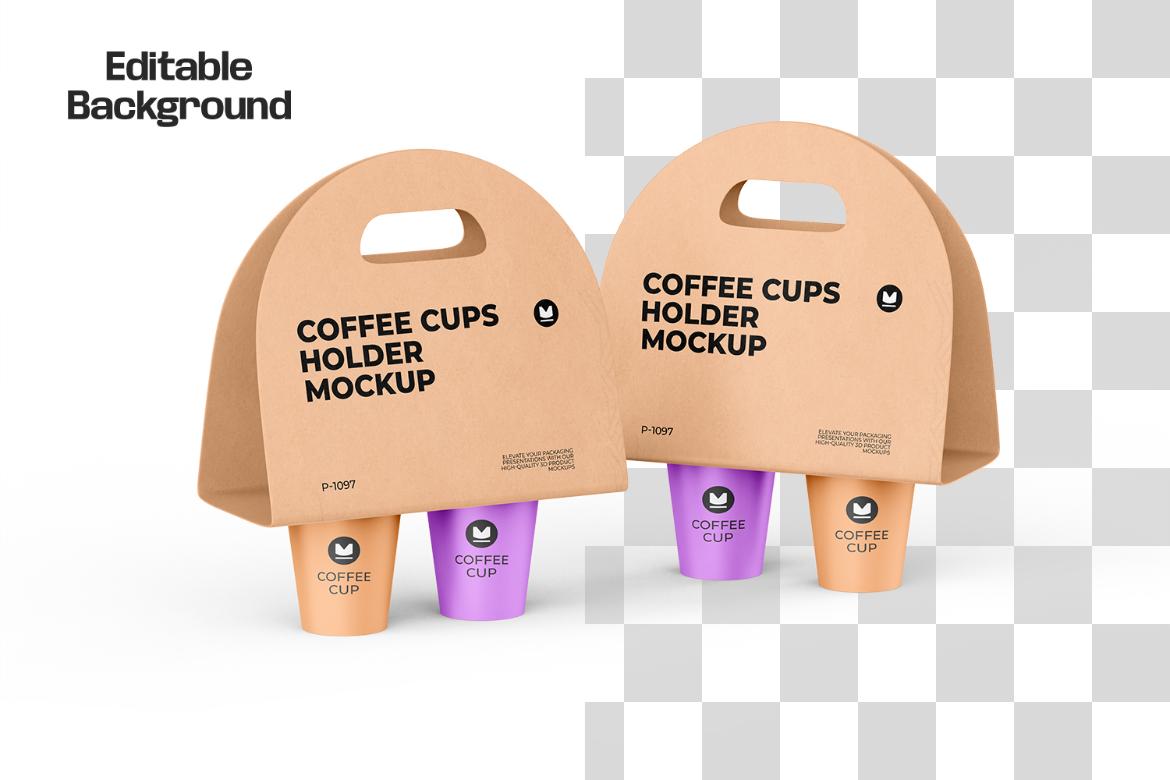 Coffee Cups Holder Mockup