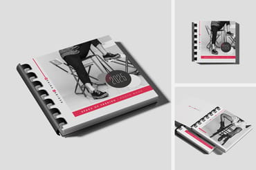 Square Comb Bound Book Mockup