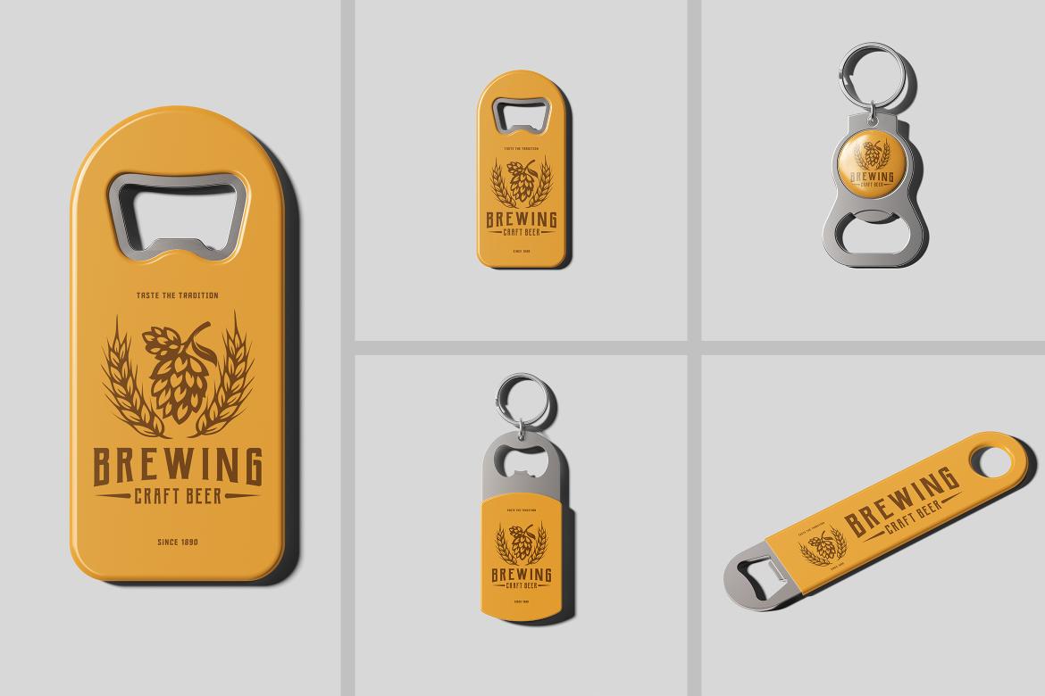 Set of Different Bottle Openers Mockup