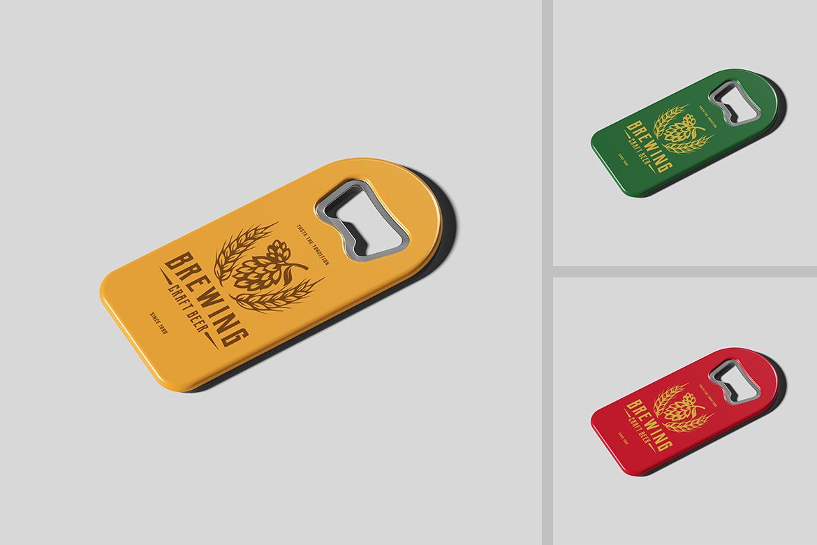 Set of Different Bottle Openers Mockup