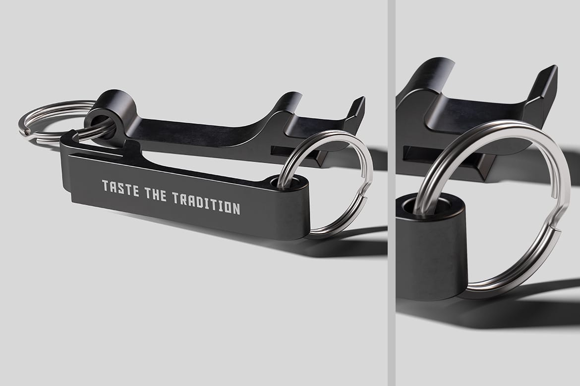 Metal Keychain Bottle Opener Mockup