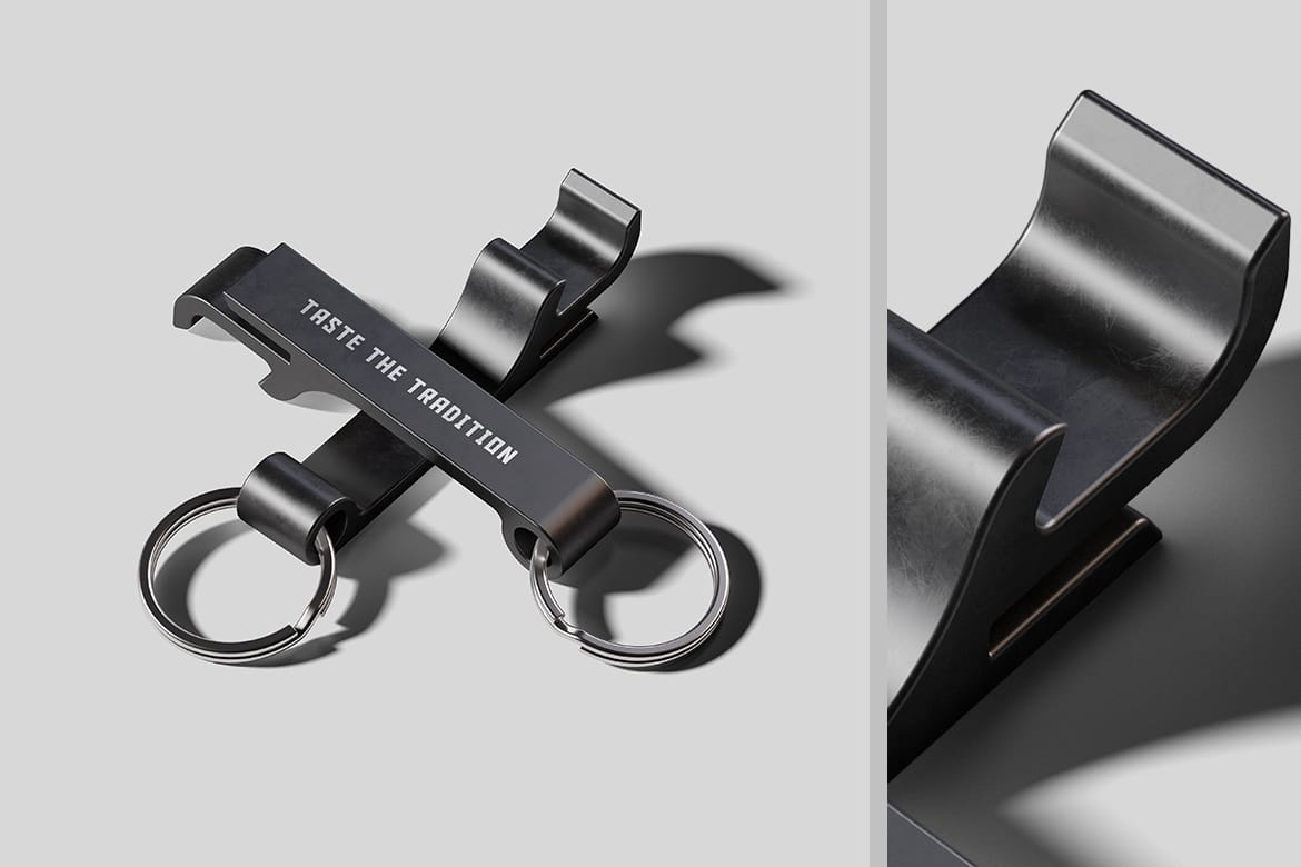 Metal Keychain Bottle Opener Mockup