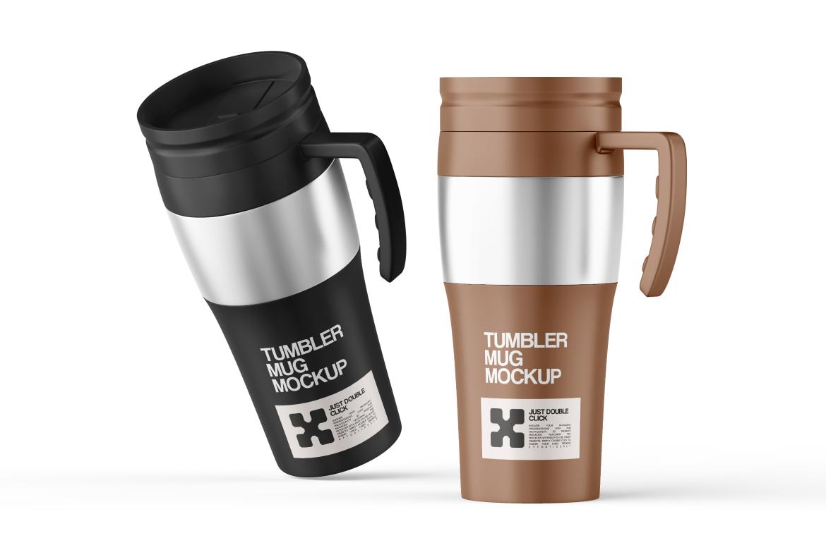 Thermos Tumbler With Handle Mockup
