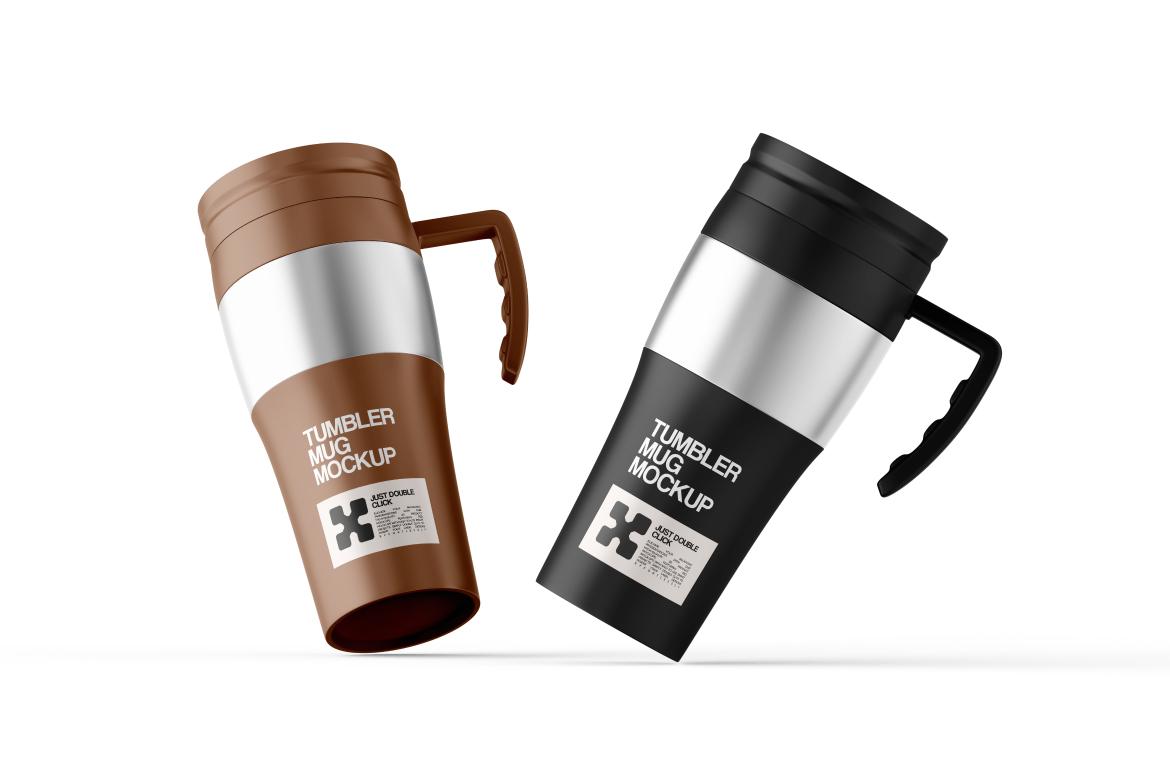 Thermos Tumbler With Handle Mockup