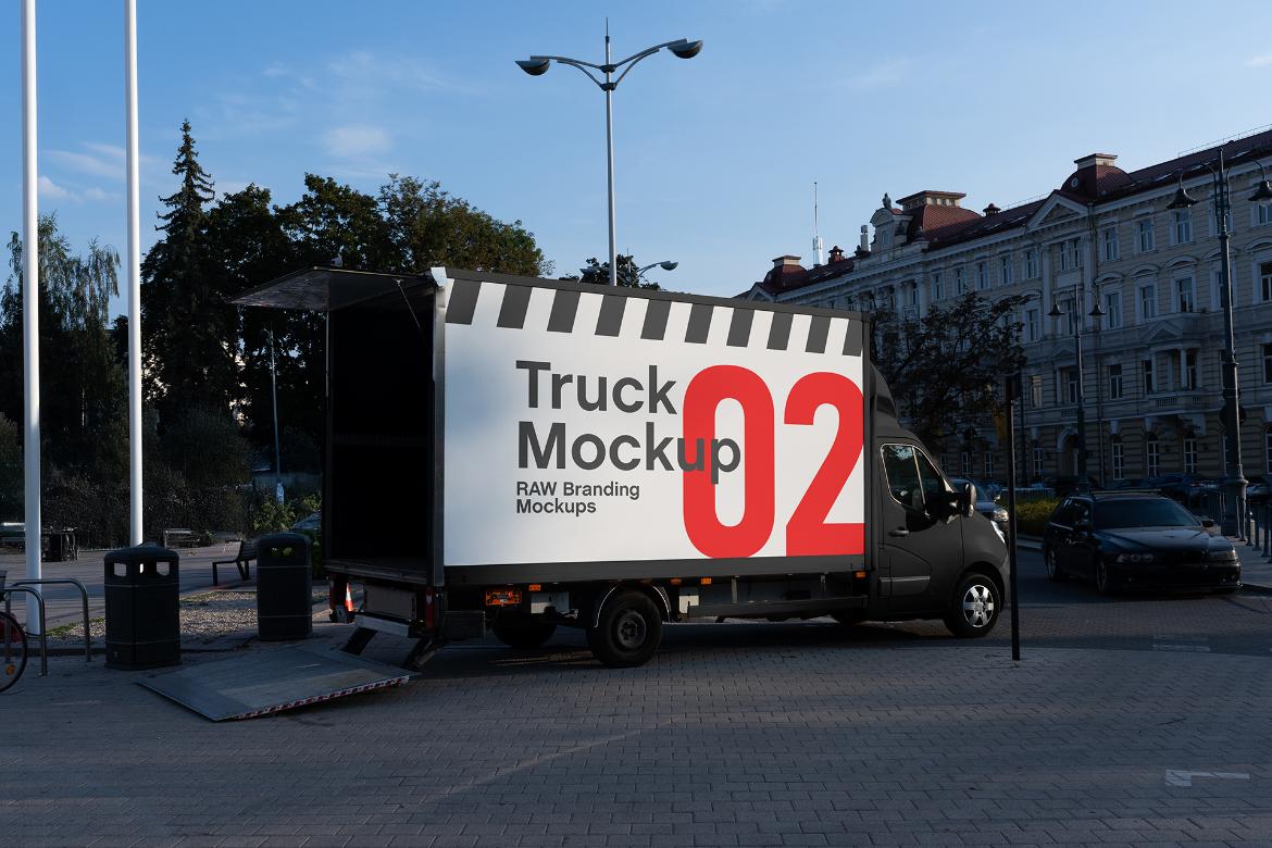 Delivery Truck Mockup Scene Raw-06