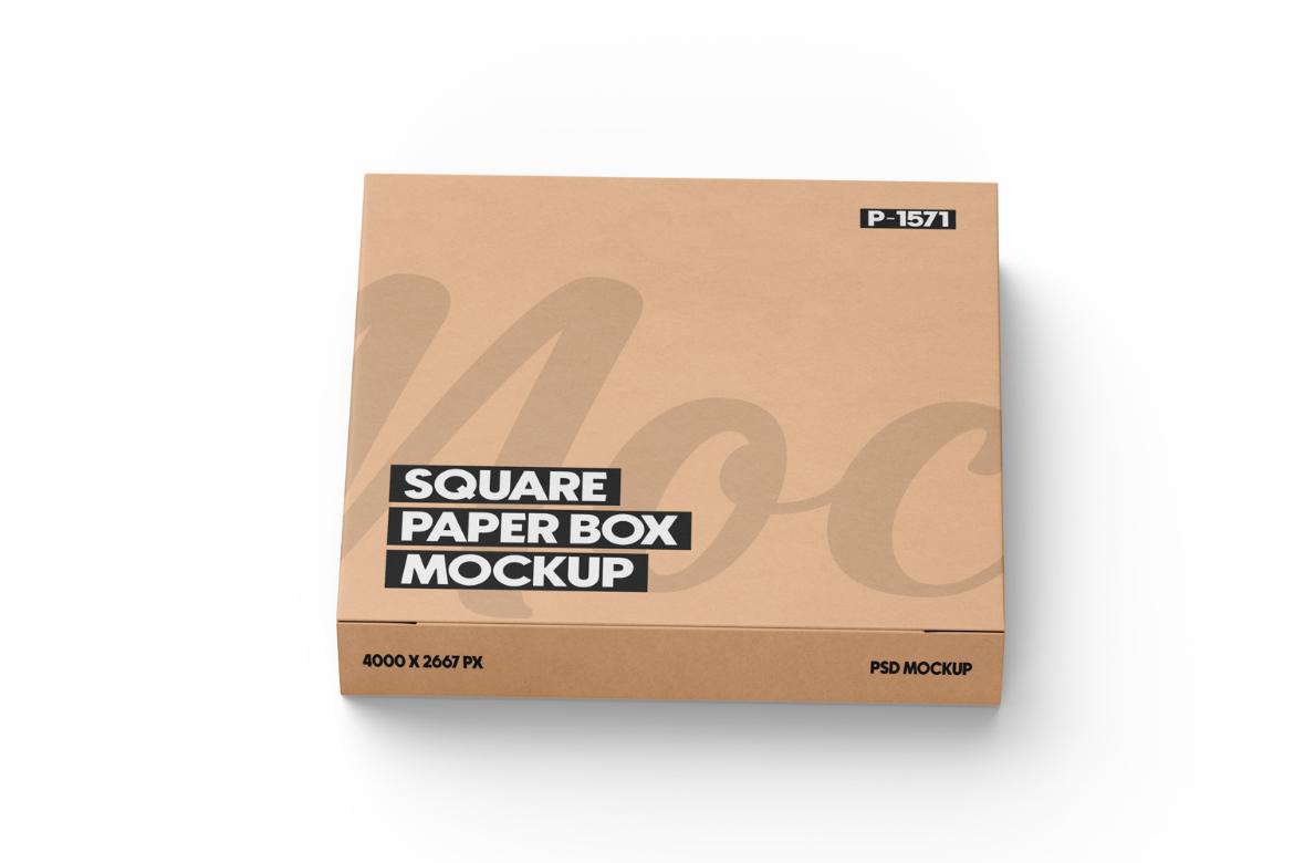 Kraft Square Box Mockup