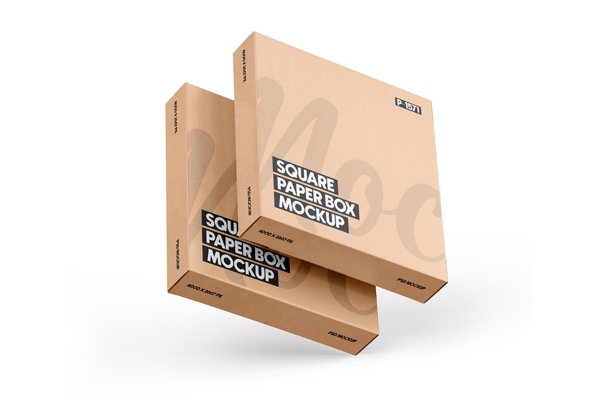 Kraft Square Box Mockup
