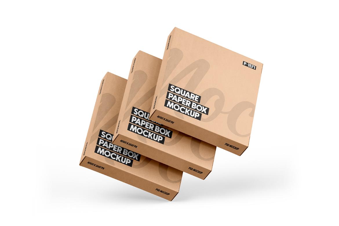 Kraft Square Box Mockup