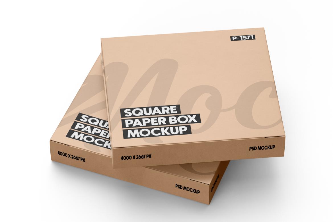 Kraft Square Box Mockup