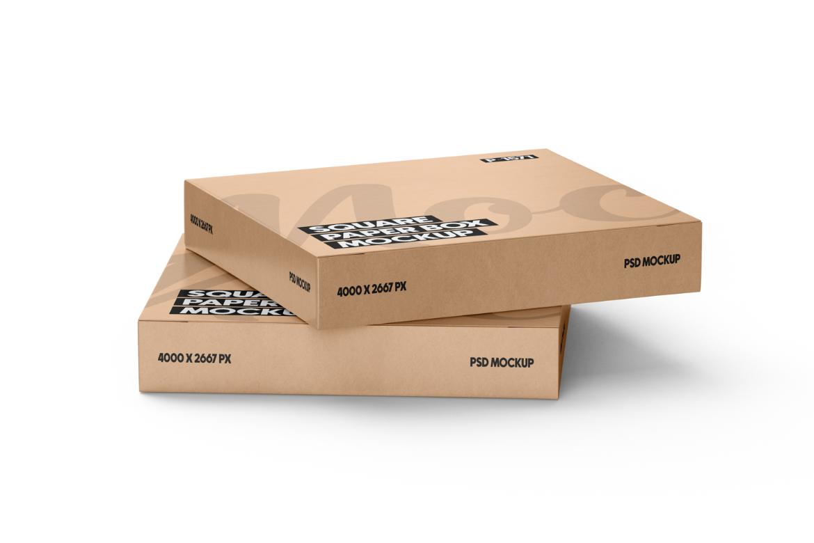 Kraft Square Box Mockup