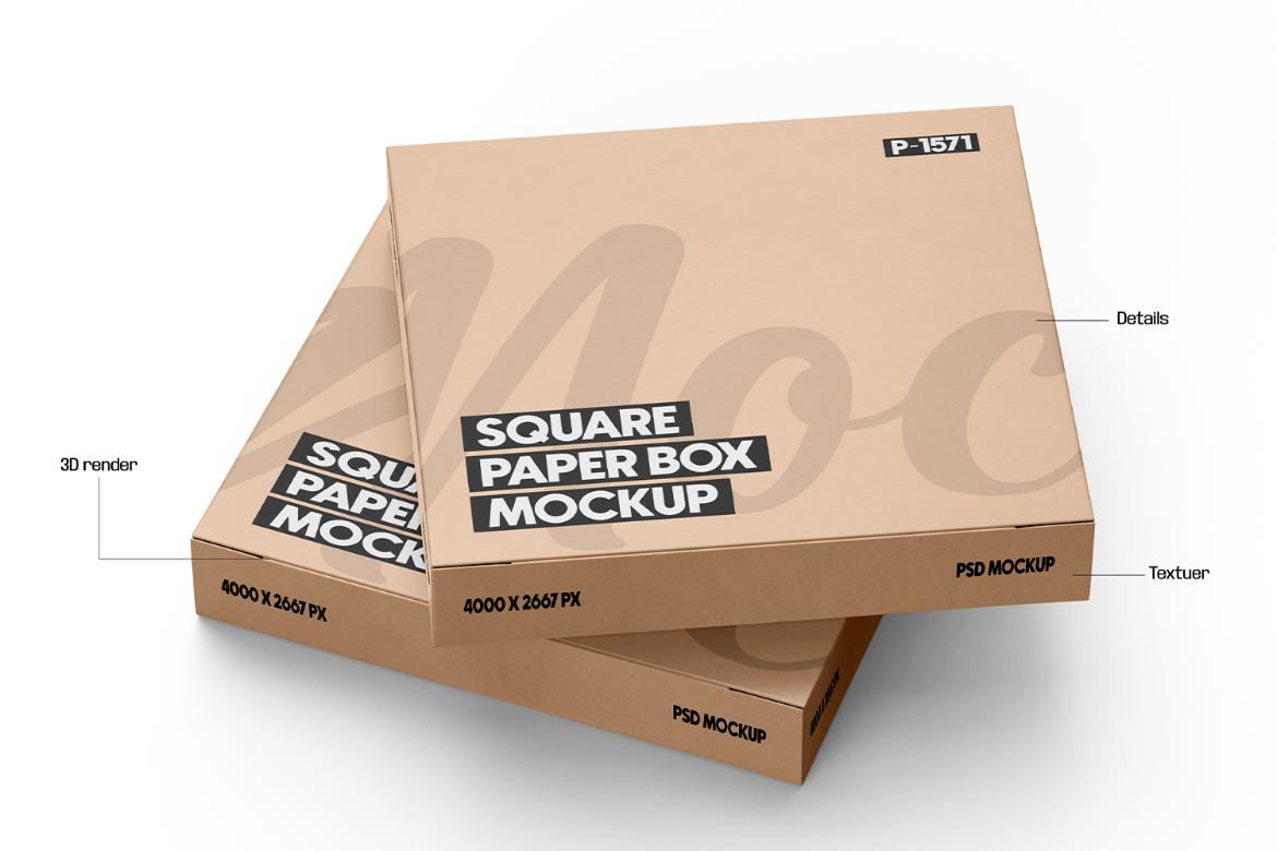 Kraft Square Box Mockup