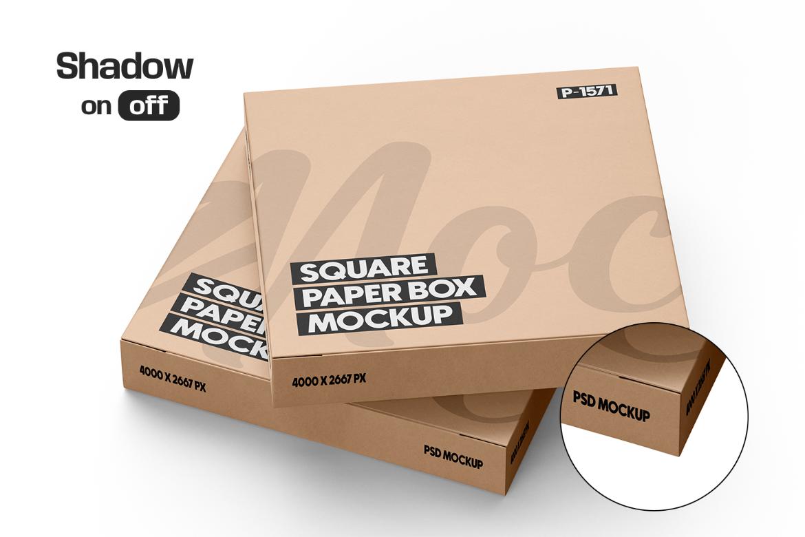 Kraft Square Box Mockup