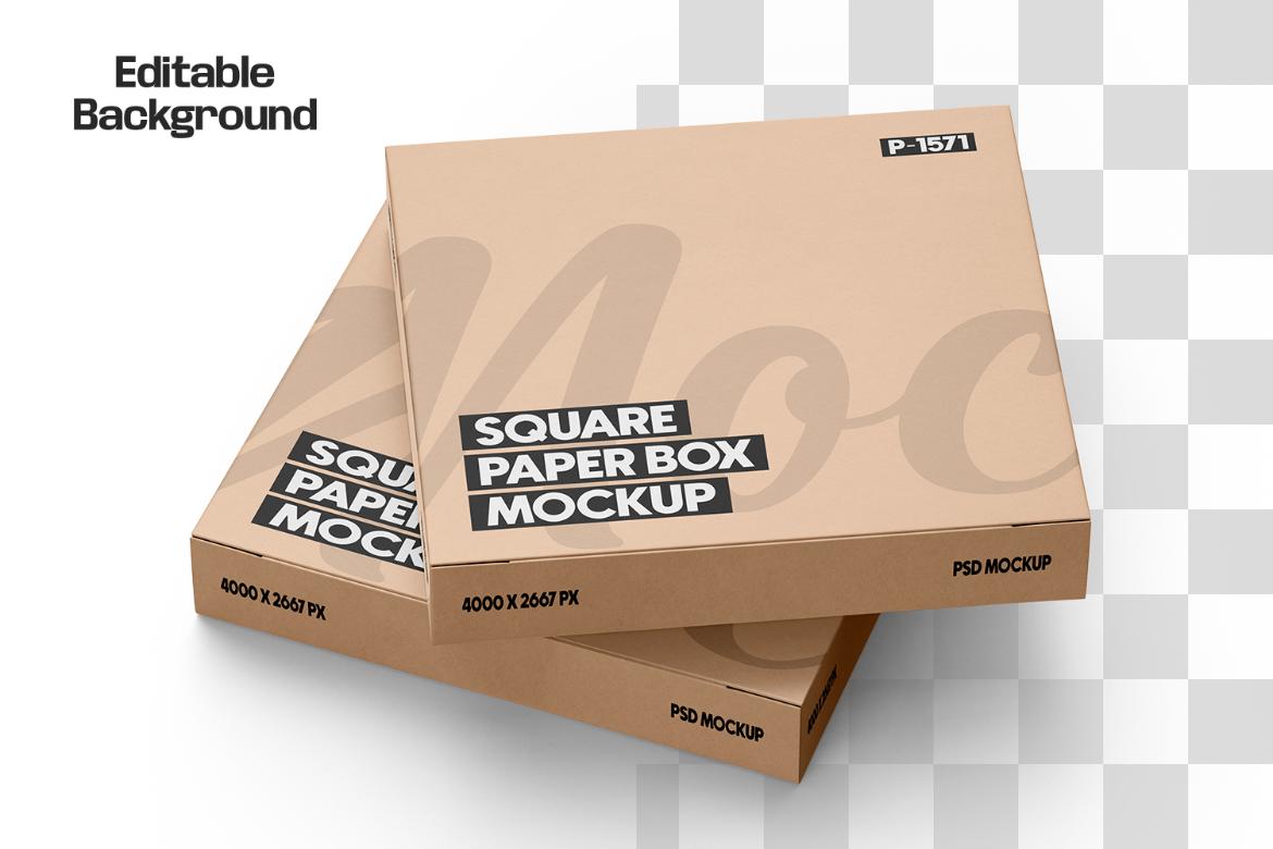 Kraft Square Box Mockup
