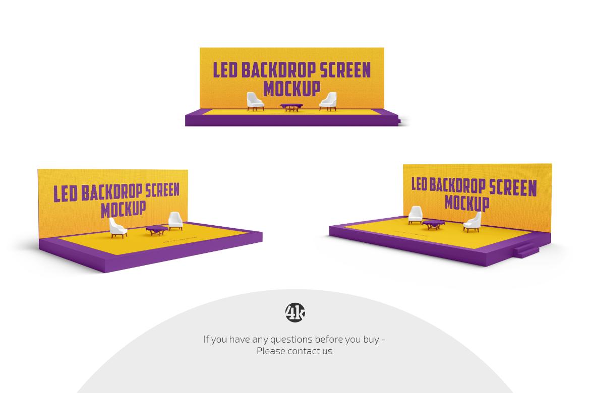 LED Backdrop Screen Mockup Set