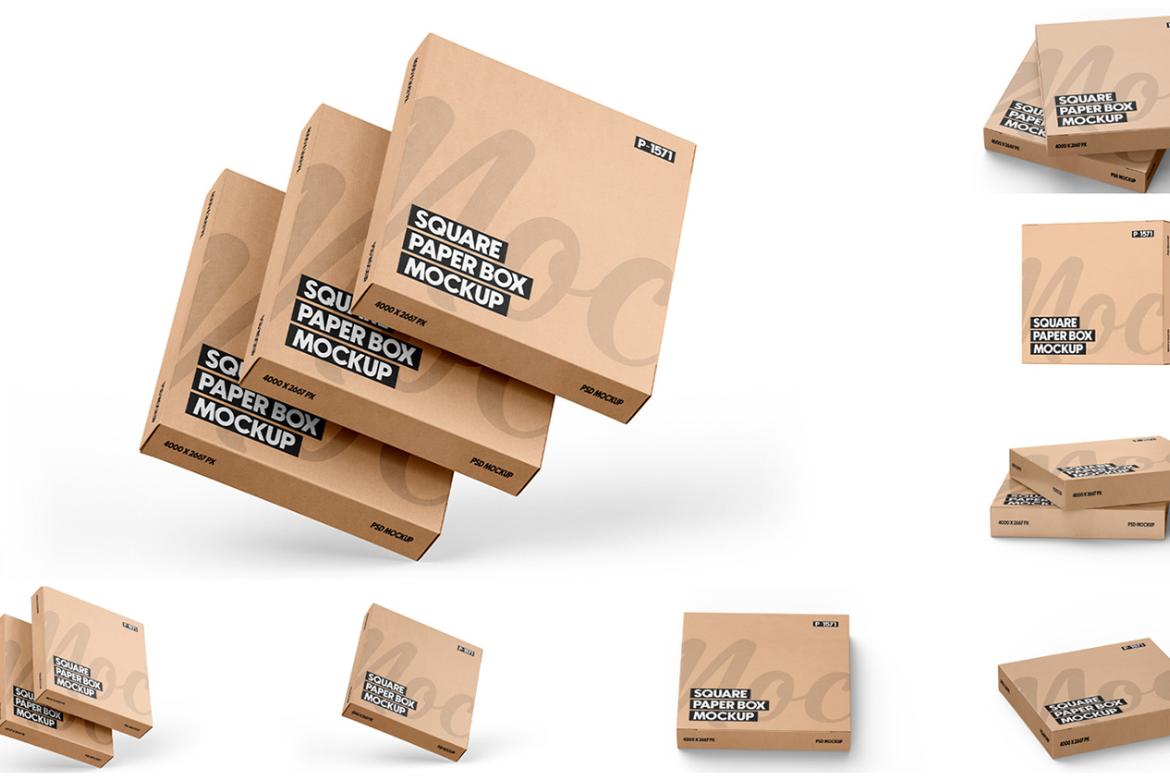 Kraft Square Box Mockup