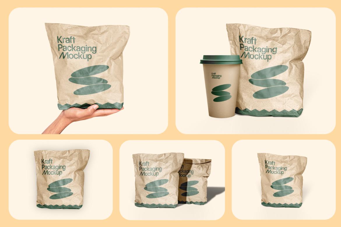 Kraft Paper Food Bag Mockup