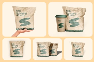 Kraft Paper Food Bag Mockup