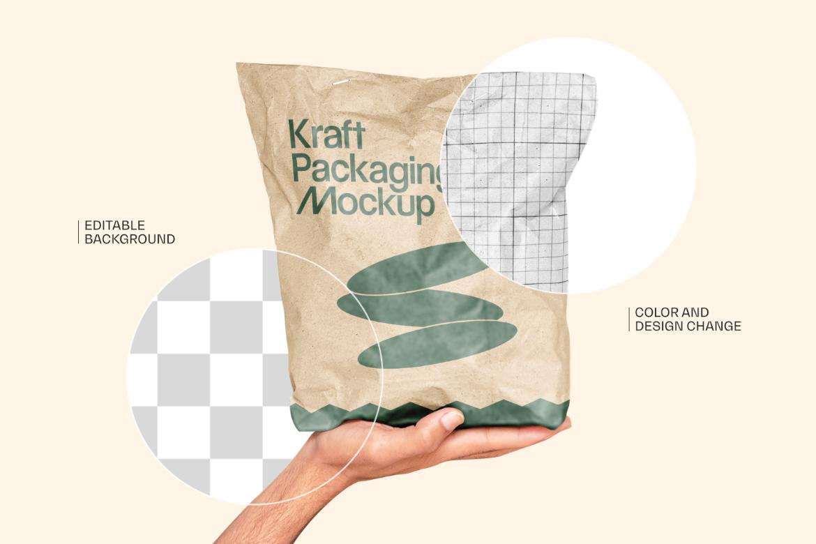 Kraft Paper Food Bag Mockup