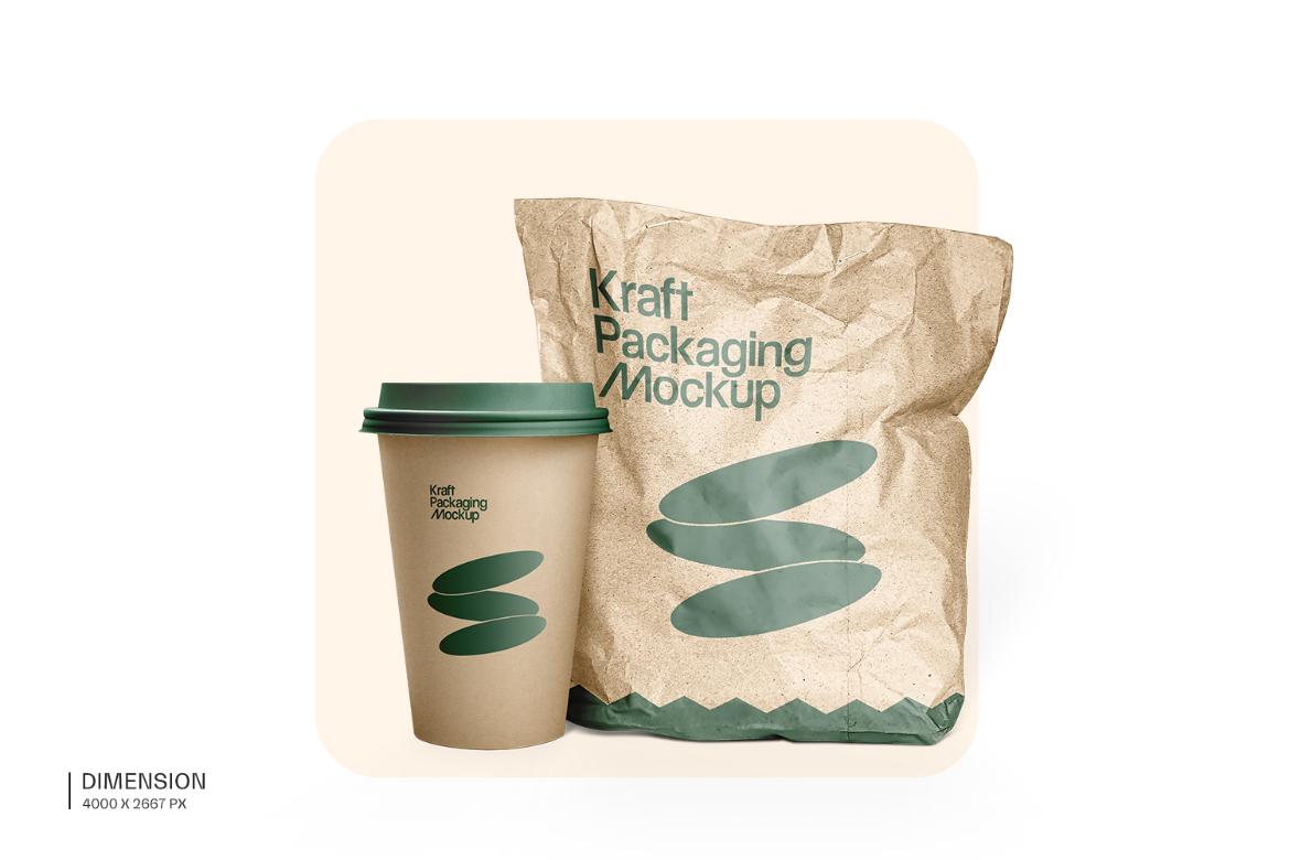 Kraft Paper Food Bag Mockup