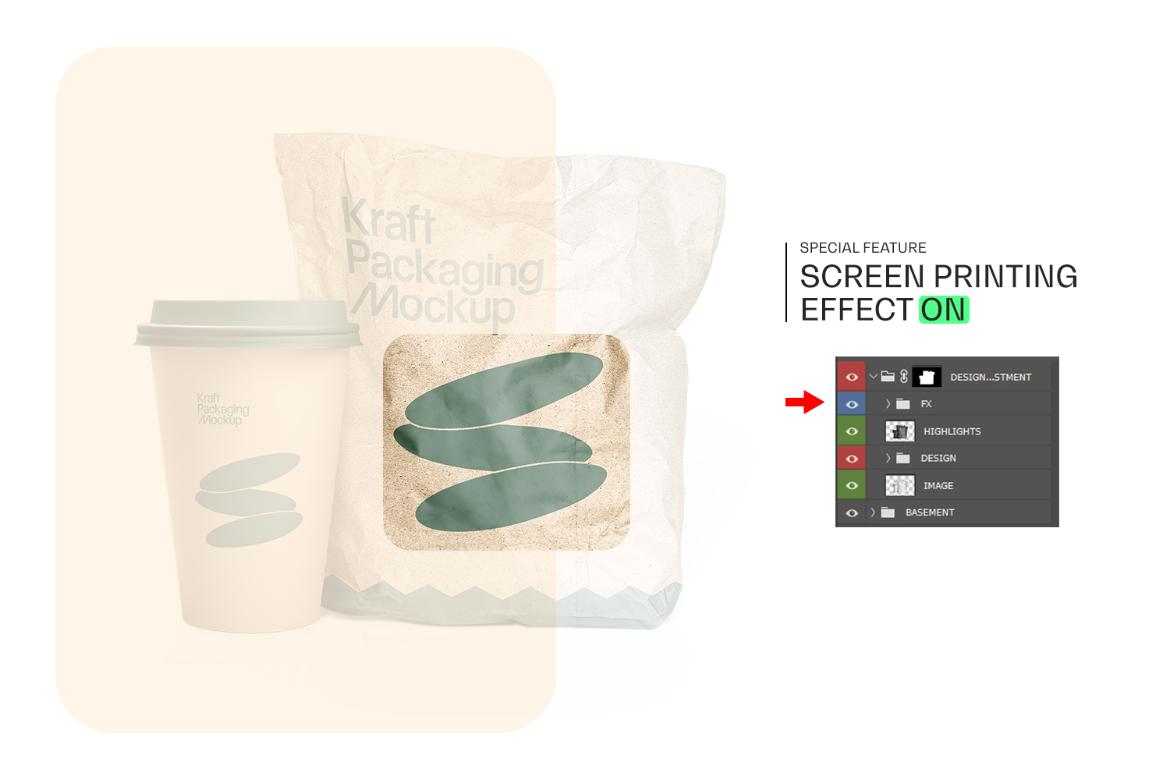 Kraft Paper Food Bag Mockup