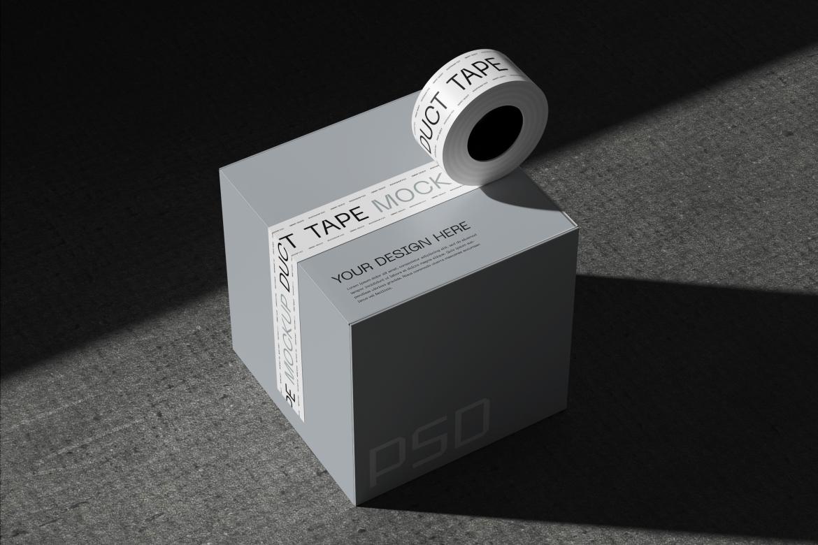 Packaging Box & Tape Mockup