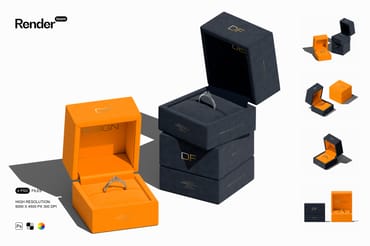 Jewelry Box Mockup Set