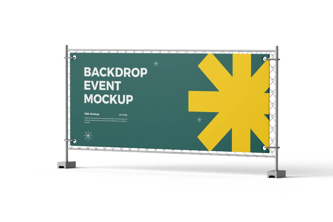 Advertising Mesh Fence Banner Mockup