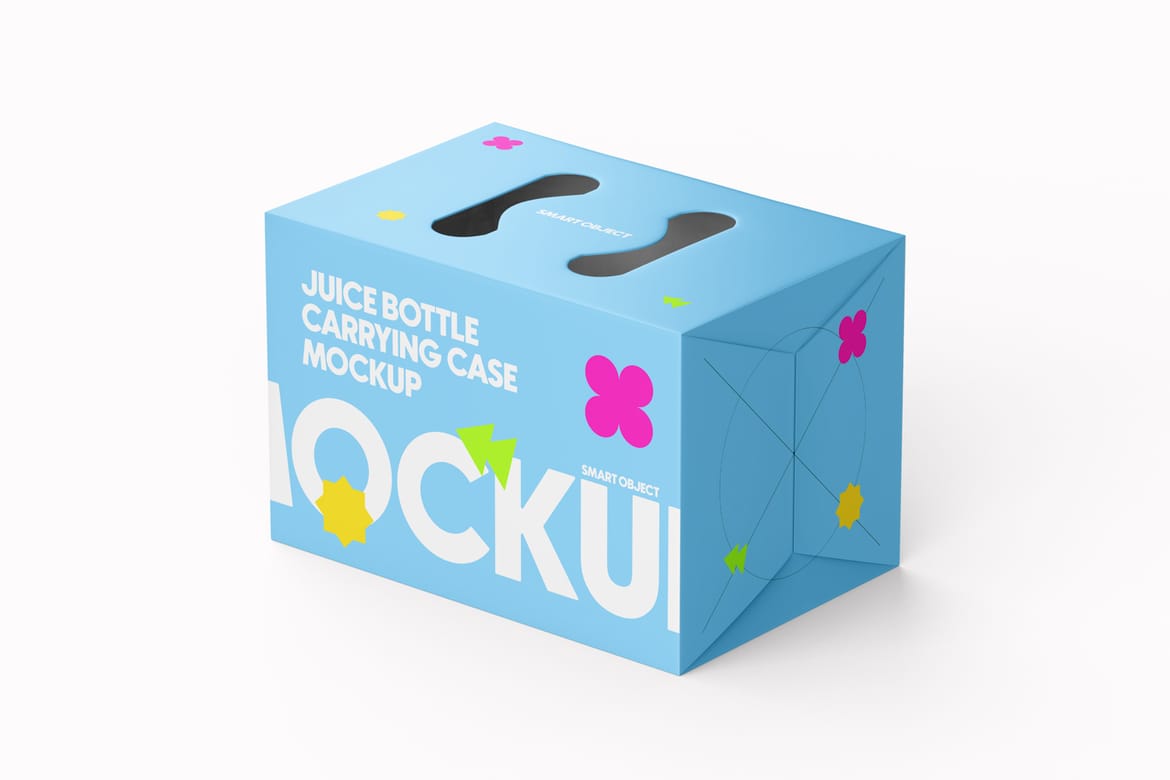 Juice Carrying Cardboard Box Mockup