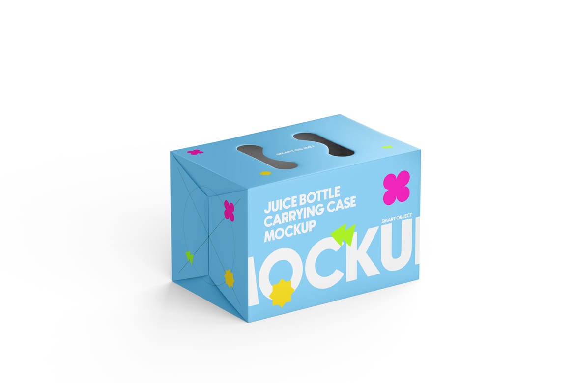 Juice Carrying Cardboard Box Mockup